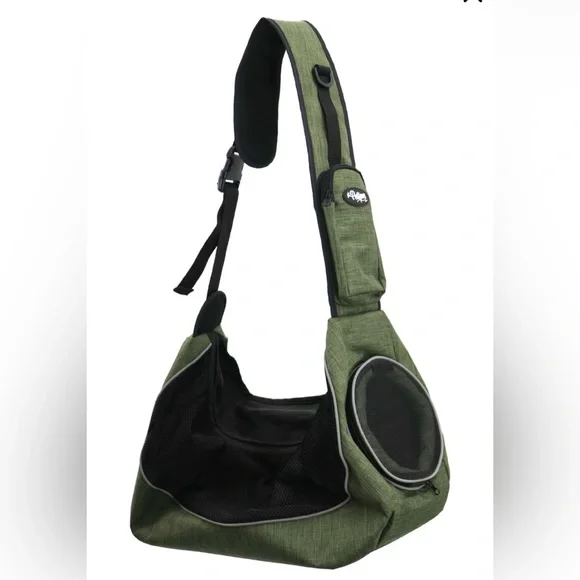 Petique Adjustable Sling Pet Carrier, Green