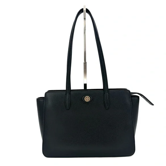 Tory Burch Robinson Leather Tote Bag Black