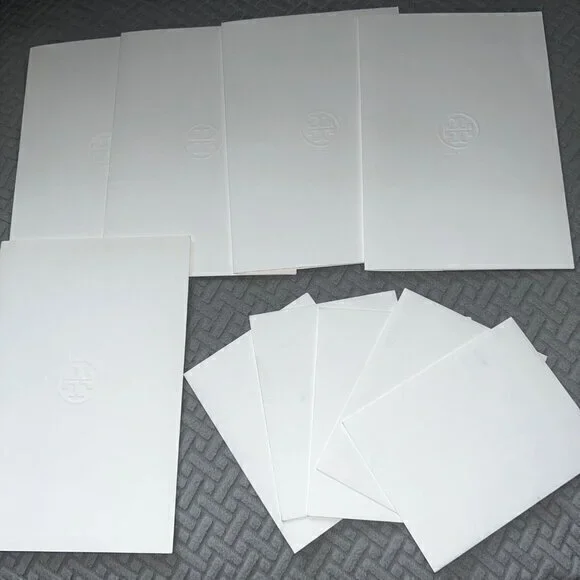 TORY BURCH 5 Receipt holder Envelopes with 10 small Thank You notes