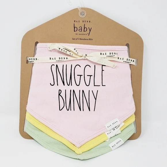 RAE DUNN Snuggle Bunny bib set Easter spring