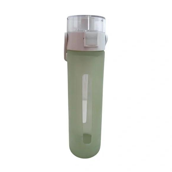 Takeya Green Insulated Water Bottle Flip Lock Clear Lid Wellness Hydration