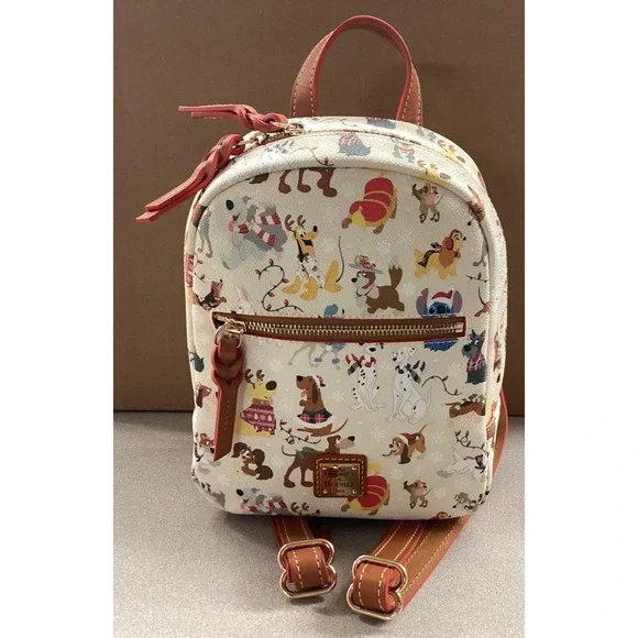 Disney Dooney & and Bourke Santa Dogs Backpack Tails Paws Christmas 2021 NWT