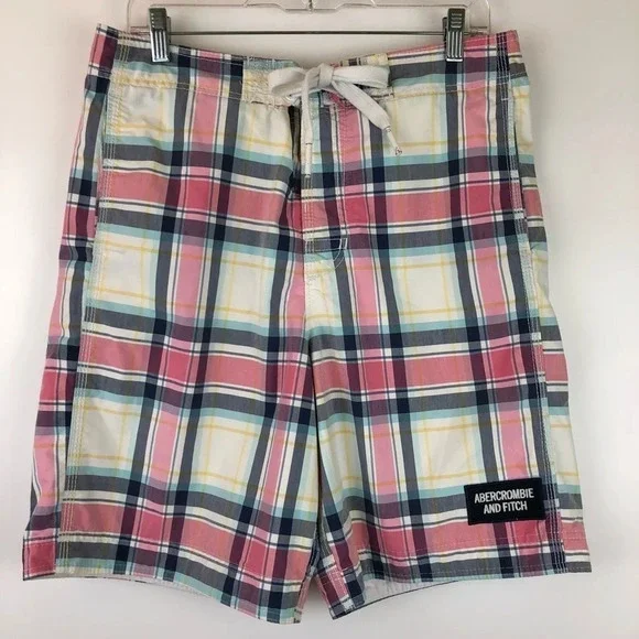 Abercrombie & Fitch Plaid Mesh‎ Lined Board Shorts