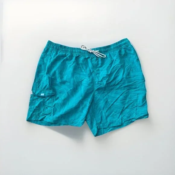 Tommy Bahama Mens XXL Tall Swim Trunks Teal Tropical Print Beach Shorts