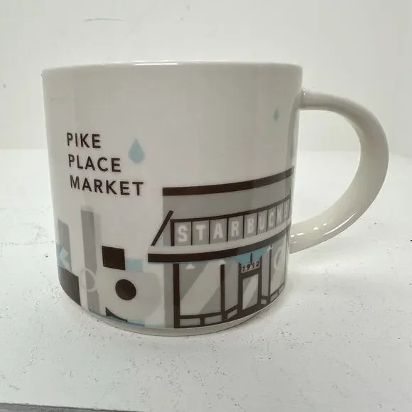 STARBUCKS PIKE PLACE MARKET YOU ARE HERE COLLECTION COFFEE MUG Seattle 2015 14oz