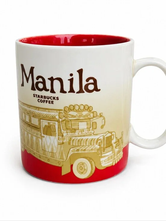 2012 Starbucks Manila Maynila Global Icon Series Coffee Mug Tea Cup Red White