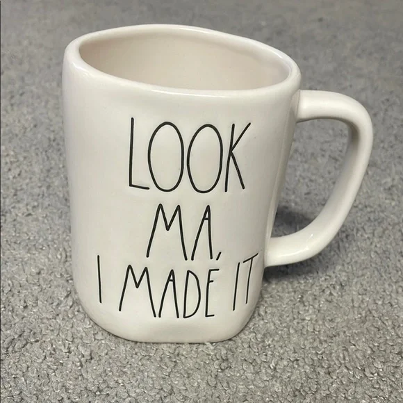 Rae Dunn By Magenta White Ceramic “Look Ma I Made It” Coffee Mug