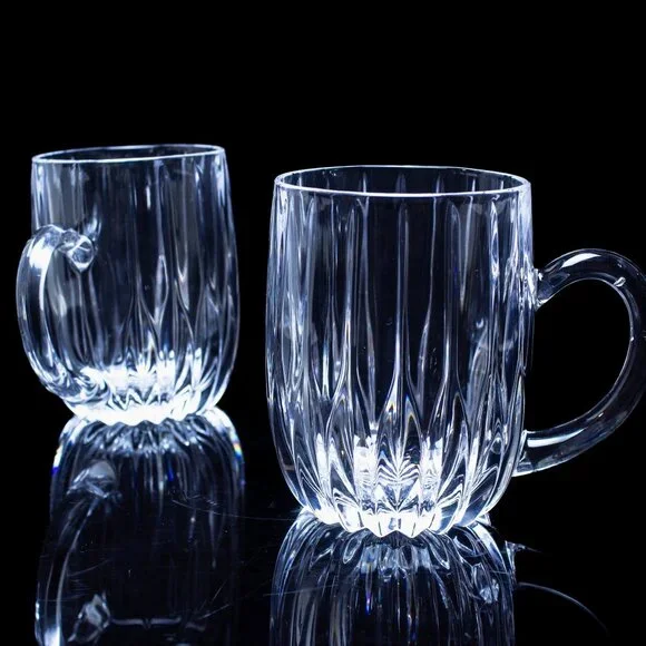 Mikasa Park Lane Crystal Mugs Set Of 2 | Vintage Glassware Set
