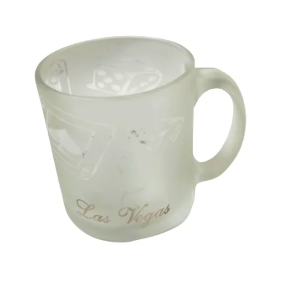 Las Vegas Dice Cards Frosted Handled Coffee Mug Cup