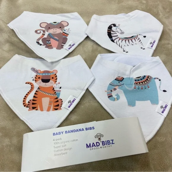 Mad Bibz Cotton Bandana Bibs with Animals