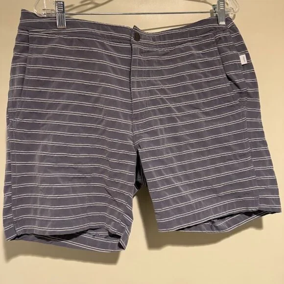 Grey Striped Onia Swim Trunks, 34 Waist NWOT