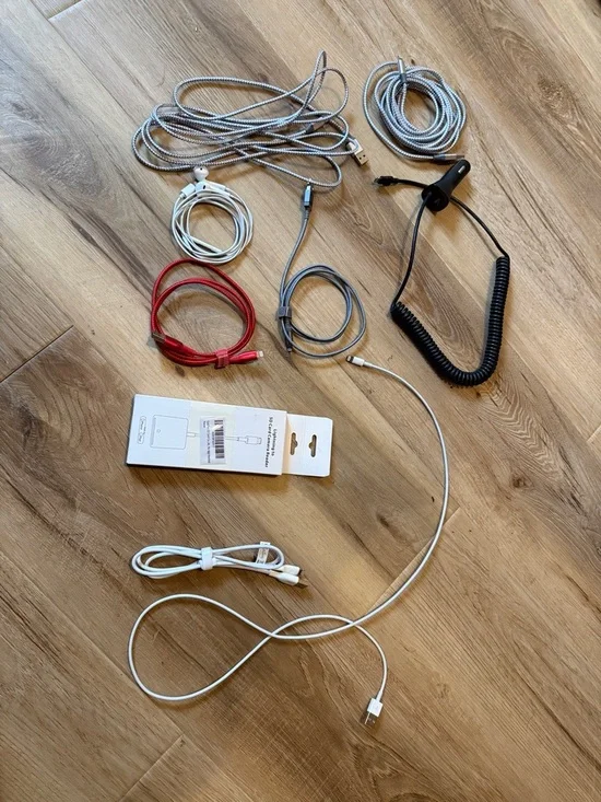 iPhone 15 or prior models cables, ear phones & SD card reader