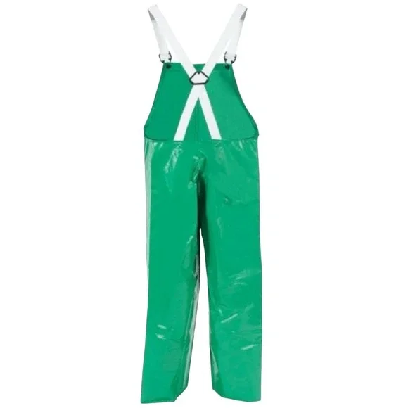 XL Guardian Protective‎ Wear Tri-Weave Green Vinyl Bib Overalls Chem/Fire Resist