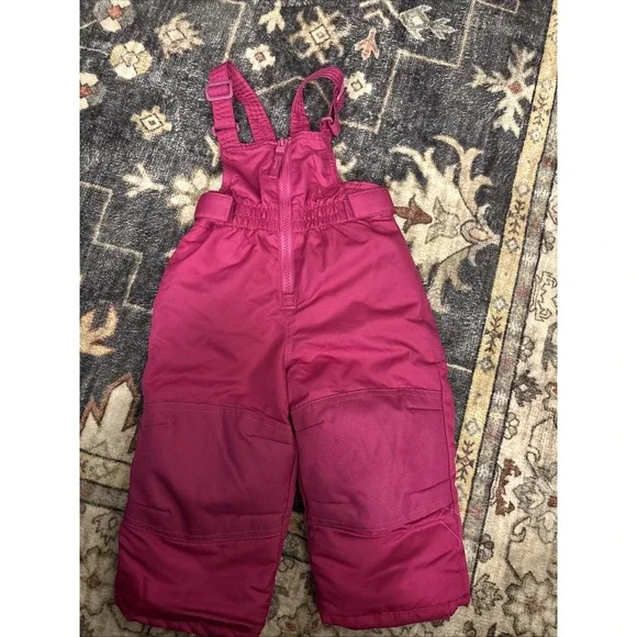 Baby Girl's Cat & Jack Size 12 MONTHS Pink Snow Bibs Pants Overalls