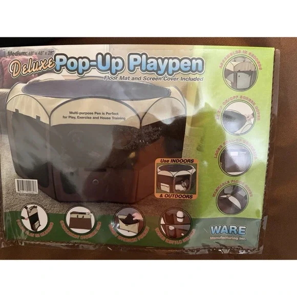 Deluxe Pop Up Playpen Medium 48x48x28
