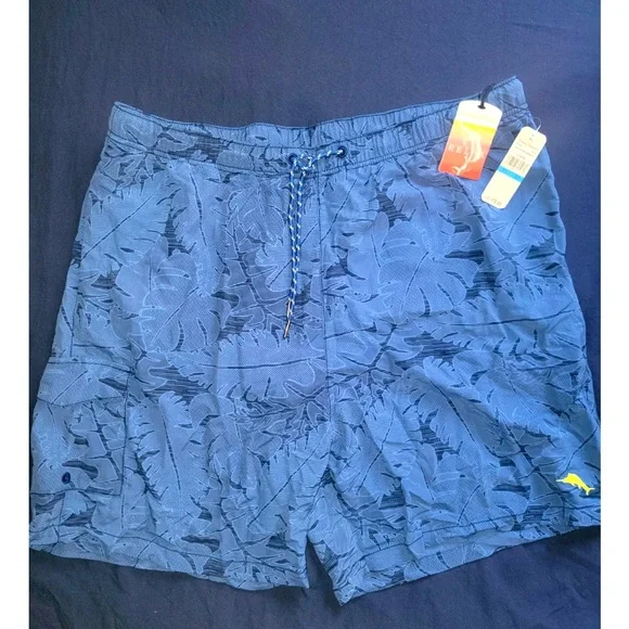 Tommy Bahama Blue Swim Shorts with Netting (Some Fading) (Size: Large)