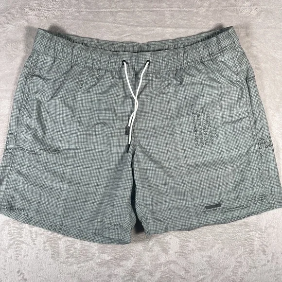 G-Star Dirik Iceberg Green Graphic Paper Allover Swim Shorts Mens XXL Upper Leg