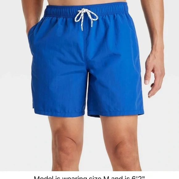 Goodfellow & Co Blue Swim Trunks with Elastic Waistband Medium NWT‎