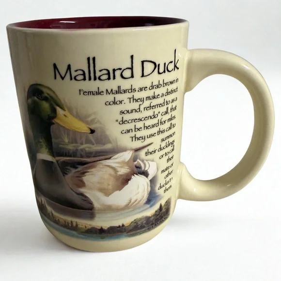 Mallard Duck Ceramic Mug - Cream and Brown