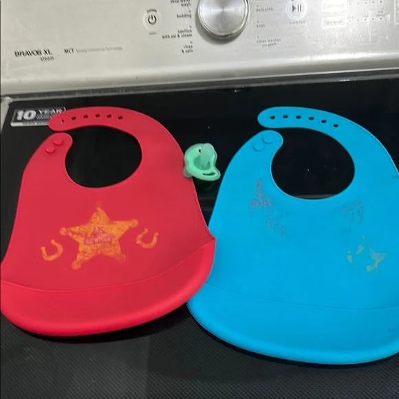FREE WHEN ADDED TO BUNDLE lot set silicon bibs and pacifier boys baby