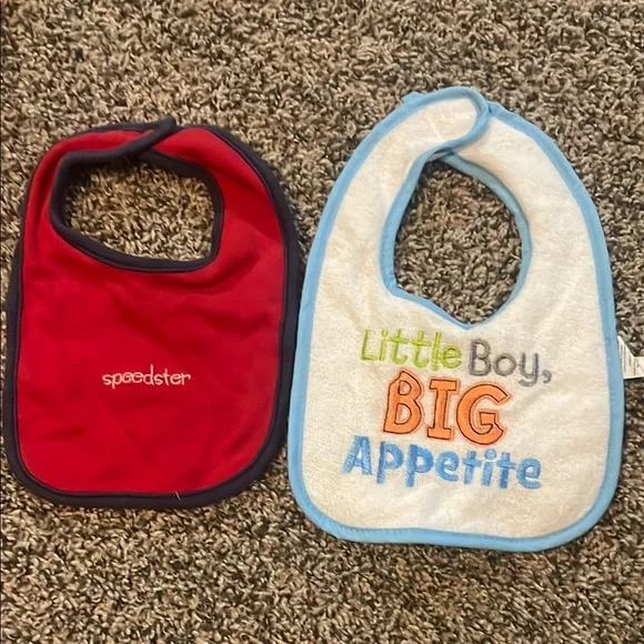 Red and Blue Baby Bib Set