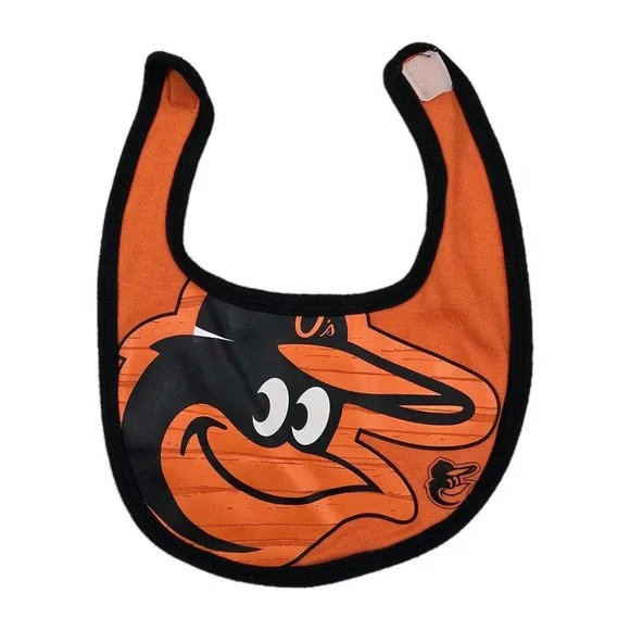 Baltimore Orioles MLB Baby Bib Bird Logo OSFA Baseball Orange Black