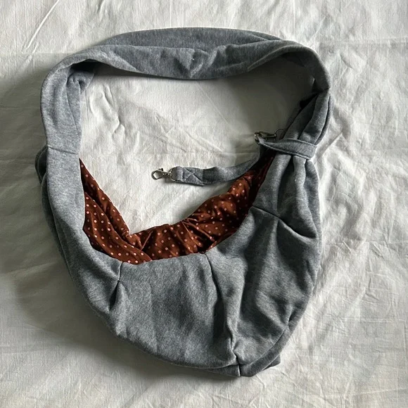 Gray Small Pet Carrier with Brown cotton Interior