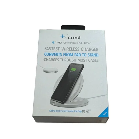 Bb-O TYLT Crest Convertible Fast Wireless Charger 10W From Pad To Stand, White