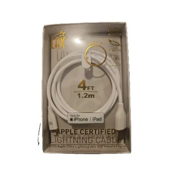 Apple Lightning Charging Cable / 4 Feet / White / USB