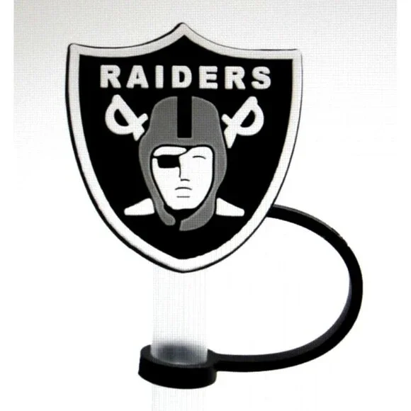 Sport Straw Cover Cap Compatible Tumbler Silicone Straw Raiders Logo Lot 4