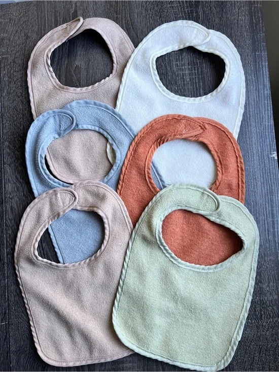 Neutral Toned Baby Bibs - Multi-Color Set