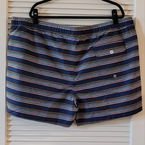 Goodthreads - (NWT) Men's Striped Swim Trunks With Pockets Drawstring & Liner