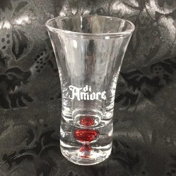 Vintage di Amore Red Bubble Bottom Shot Glass | 3.5” Fluted Cordial Shooter