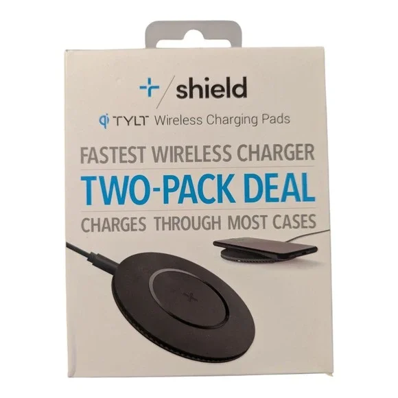 R5-N TYLT Shield 2 Pack Wireless Fast Charging Pad/Charging Station‎ | Qi-black