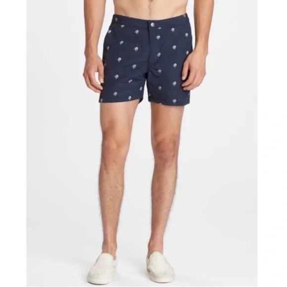John Varvatos USA Malibu Skull Print black and grey Swim Trunks Shorts