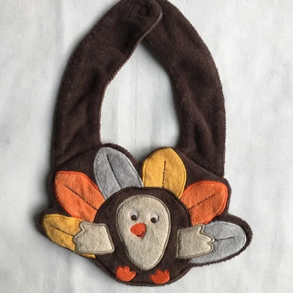 Thanksgiving bib turkey baby boys girls soft