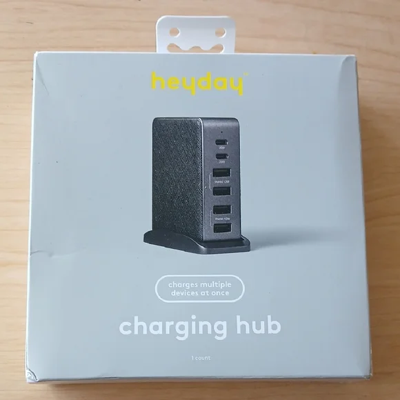Heyday 6-Port Black Charging Hub Station