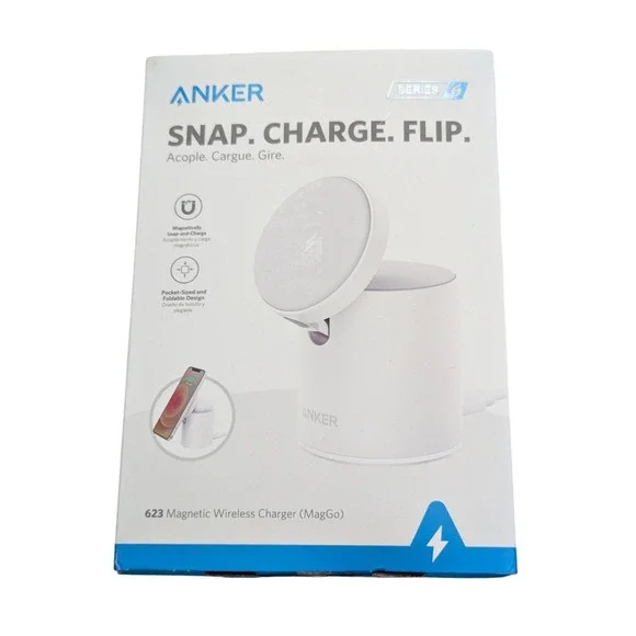 Bb. Anker‎ PowerWave Magnetic 2-in-1 Stand Snap-Charge-Flip 20W USB C - White