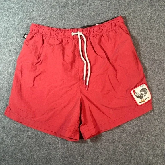 Goorin Bros The Farm Protector Red Rooster Patch Swim‎ Trunks Shorts Men Small