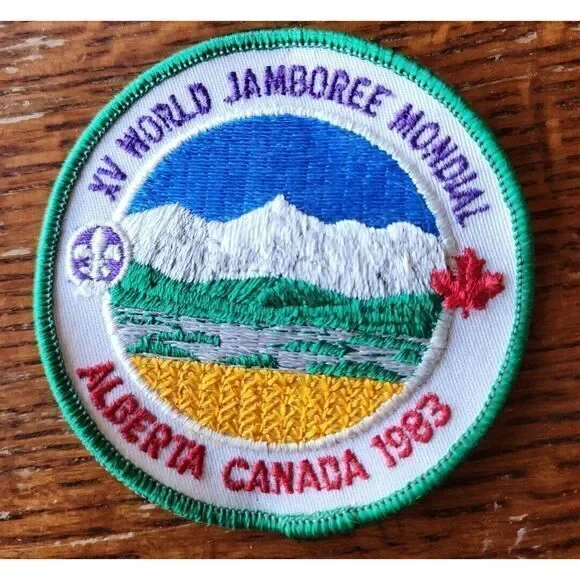 World Jamboree 1983 Patch Alberta Canada gauze‎ back - participant NOS
