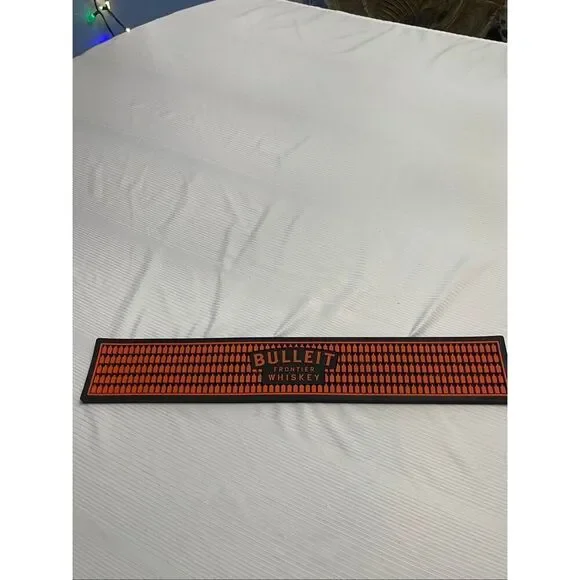 Bulleit Bourbon Whiskey BEER SPILL RAIL BAR MAT 3 1/2
