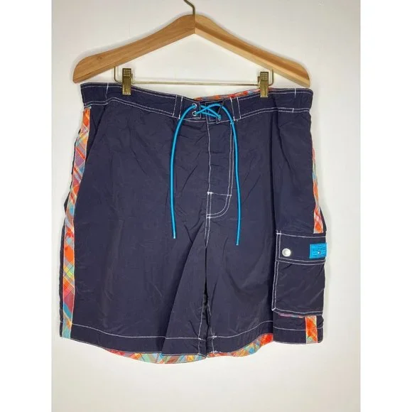 Tommy Hilfiger Men's XL Blue Lined Swim Trunks Shorts