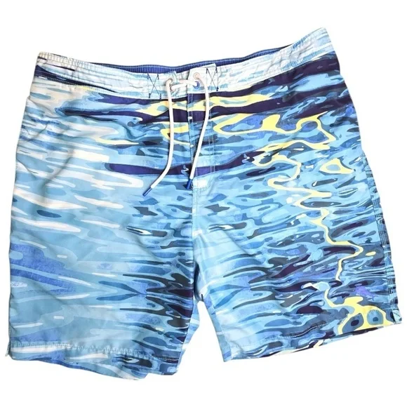 TOMMY BAHAMA- Mens XXL 9” Inseam Water Swim Zip Baja Ripple Effect- Brief Lined