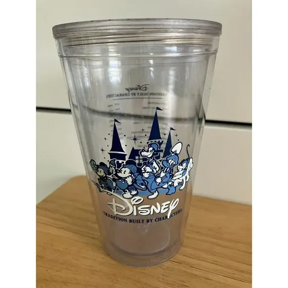 Disney Parks Cast Member Tradition Built by Characters Tumbler Cup USED RARE