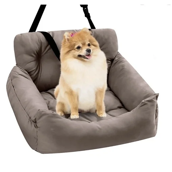 Travel Car Seat Pet Bed For Small Dogs And Cats - Brown