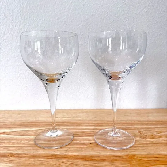 Vintage Rosenthal Studio Line Linie Crystal Wine Glasses Large Tall Set of 2