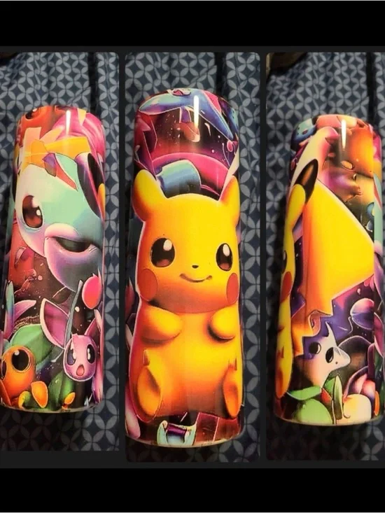 Pikachu Rainbow Graphic Tumbler - Yellow Centerpiece