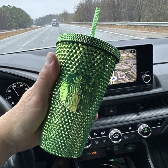 Starbucks Holiday Metallic Green Studded‎ 16 oz Grande Tumbler Cup New With Tags