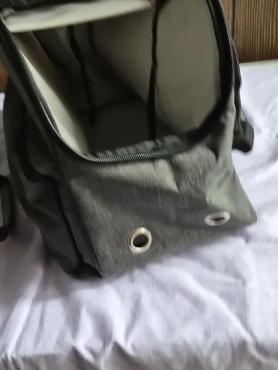 Petami Gray Pet Carrier Backpack - Soft-Sided Travel Carrier
