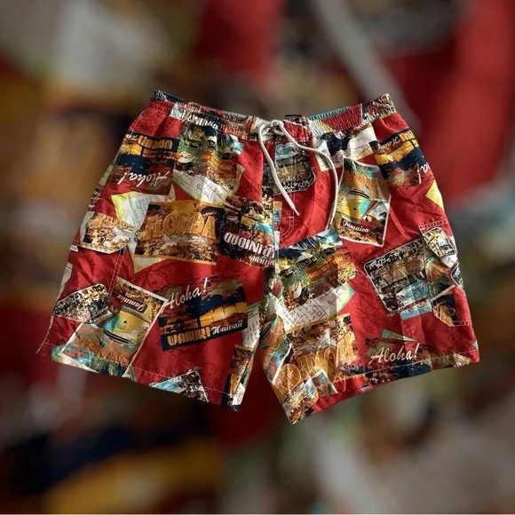 Caribbean‎ Joe Colorful Hawaiian Print Shorts XXL Men’s